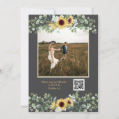 Country Sunflower Foto QR Code Hochzeit Einladung (Rückseite)