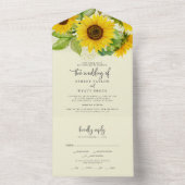Country Sunflower | Gelbe Hochzeit All In One Einladung (Innen Boden)