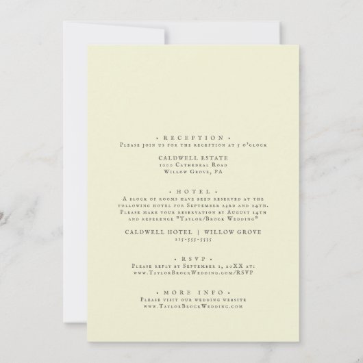 Country Sunflower | Gelbe Vorder - und Rückseite Einladung (Rückseite)