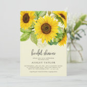Country Sunflower | Gelbes Brautparty Einladung (Stehend Vorderseite)