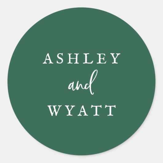 Country Sunflower Green Coordinated Umschlag Aufkl Runder Aufkleber (Vorderseite)