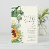 Country Sunflower | Hellgelbes Bridal-Tee-Party Einladung (Stehend Vorderseite)