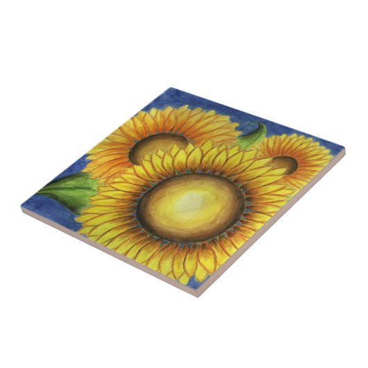 Country Sunflower Kitchen Trivet Tile Geschenk Fliese (Seite)