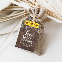 Country Sunflower Lace Gastgeschenk Hochzeit Danke