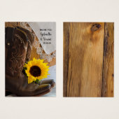 Country Sunflower Lace Western Gastgeschenk Hochze (Vorne & Hinten)