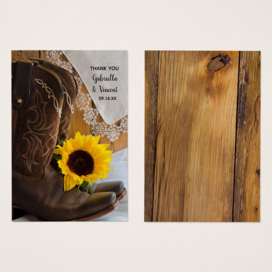 Country Sunflower Lace Western Gastgeschenk Hochze (Vorne & Hinten)