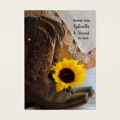 Country Sunflower Lace Western Gastgeschenk Hochze (Vorderseite)