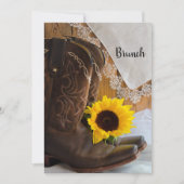 Country Sunflower Lace Western Post Wedding Brunch Einladung (Vorderseite)
