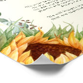 Country Sunflower Light Yellow Unplugony Zeremony Poster (Ecke)