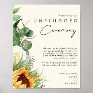 Country Sunflower Light Yellow Unplugony Zeremony Poster