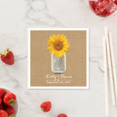 Country Sunflower & Mason Jar Burlap Wedding Serviette (Beispiel)