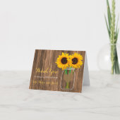 Country Sunflower Mason Jar Design Dankeskarte (Vorderseite)