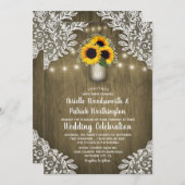 Country Sunflower Mason Jar Hochzeitseinladungen Einladung (Vorne/Hinten)