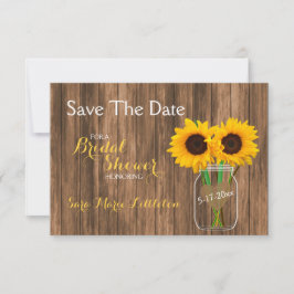 Country Sunflower Mason Jar Save the Date