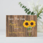 Country Sunflower Mason Jar Save the Date (Stehend Vorderseite)