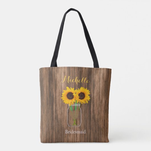 Country Sunflower Mason Jar - Team Bridge Tasche (Rückseite)