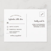 Country Sunflower Mason Jar Wedding RSVP Postkarte (Rückseite)