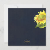 Country Sunflower Navy Blue Brautparty Einladung (Rückseite)