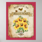 Country Sunflower Red Gingham Poster (Vorne)