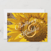 Country Sunflower Rustic Wood Wedding Einladungen (Rückseite)