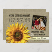 Country Sunflower Save the Date (Vorne/Hinten)