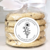 Country Sunflower Schwarz-weißes Brautparty Runder Aufkleber