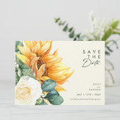 Country Sunflower Script | Horizontal hellgelb Save The Date (Stehend Vorderseite)