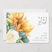 Country Sunflower Script mit horizontalem Foto Save The Date (Vorderseite)