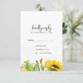Country Sunflower Simple RSVP Card Karte (Stehend Vorderseite)