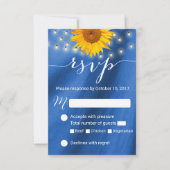Country Sunflower & String Lights Wedding RSVP (Vorderseite)
