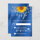 Country Sunflower & String Lights Wedding RSVP (Vorne/Hinten)