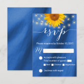 Country Sunflower & String Lights Wedding RSVP Karte (Vorne/Hinten)
