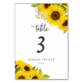 Country Sunflower Tischnummer (Vorderseite)
