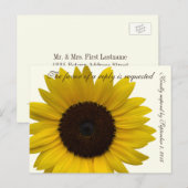 Country Sunflower UAWG Response Card Einladungspostkarte (Vorne/Hinten)