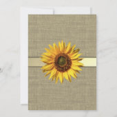 Country Sunflower und Burlap Einladung (Rückseite)