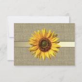 Country Sunflower und Burlap Look Response RSVP Karte (Rückseite)