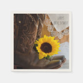Country Sunflower und Lace Western Brautparty Serviette (Vorderseite)