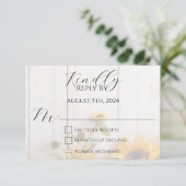 Country Sunflower und Rustic Barn Wood Wedding RSVP Karte (Stehend Vorderseite)