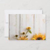 Country Sunflower und Rustic Barn Wood Wedding RSVP Karte (Rückseite)