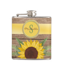 Country Sunflower Vintag Wood Monogram