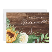 Country Sunflower | Vorschlagskarte für Holzbrücke