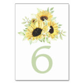 Country Sunflower Watercolor Blumenhochzeit Tischnummer (Rückseite)