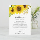 Country Sunflower Wedding Herzlich willkommen und (Stehend Vorderseite)