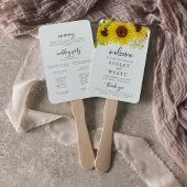 Country Sunflower Wedding Program Hand Fan Fächer