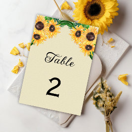 Country Sunflower Wedding Tischnummer