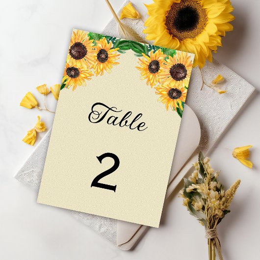 Country Sunflower Wedding Tischnummer