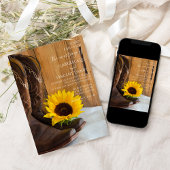 Country Sunflower Western Barn Wedding Einladung
