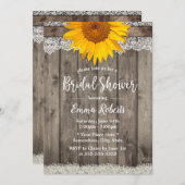 Country Sunflower Western Brautparty Einladung (Vorne/Hinten)