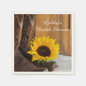 Country Sunflower Western Brautparty Serviette (Vorderseite)