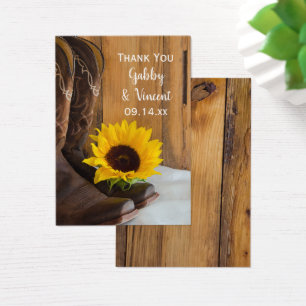 Country Sunflower Western Gastgeschenk Hochzeit Ta
